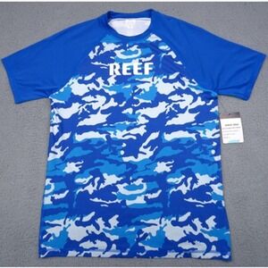 Reef Shirt Mens‎ Size Medium Blue Camouflage Swimwear Top SPF Sun Protection NWT